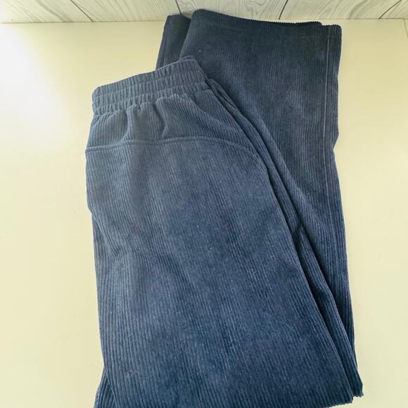 Halara Blue  High Waisted Corduroy Wide Leg Casual Pants Women's Medium NEW - Picture 8 of 9
